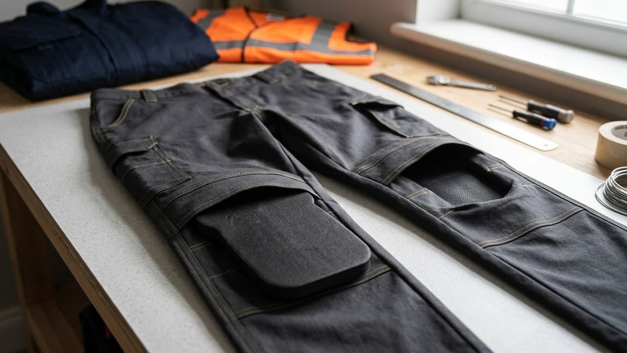 Pantalons de travail stretch avec genouillères intégrées — workwear confort chantier